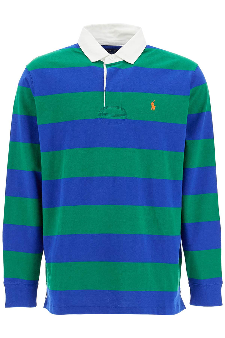 Long Sleeved Striped Polo Shirt For