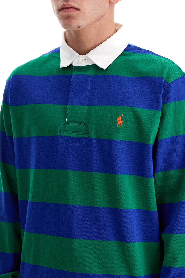 Long Sleeved Striped Polo Shirt For