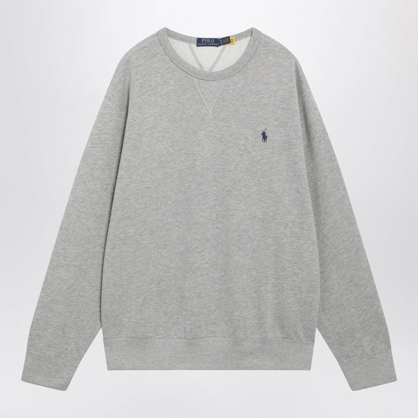 Grey Cotton-Blend Crewneck Sweatshirt
