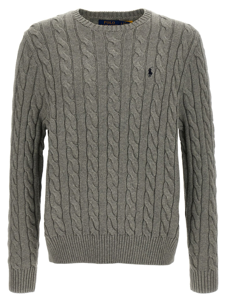 Polo Ralph Lauren Cotton Braided Sweater Sweaters and Cardigans - Gray | 61300da4f913f979eabc7eff01a99a4fee3d6ed9