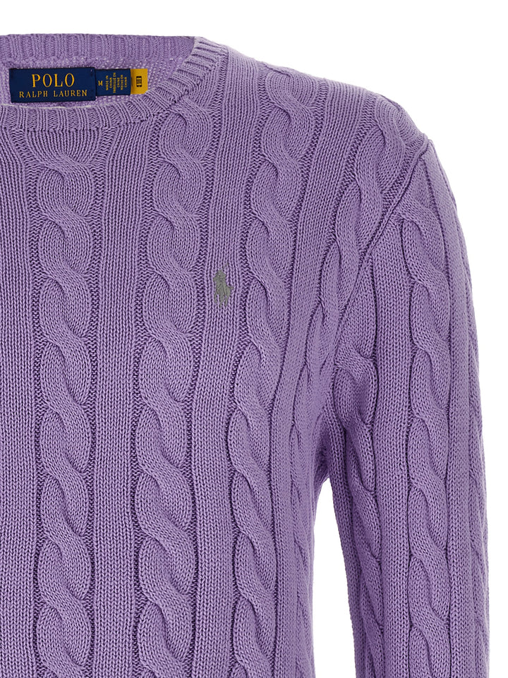 Polo Ralph Lauren Cotton Braided Sweater Sweaters and Cardigans - Purple | f9edb5150c65eb9274dda287ed1da066b037b6a6