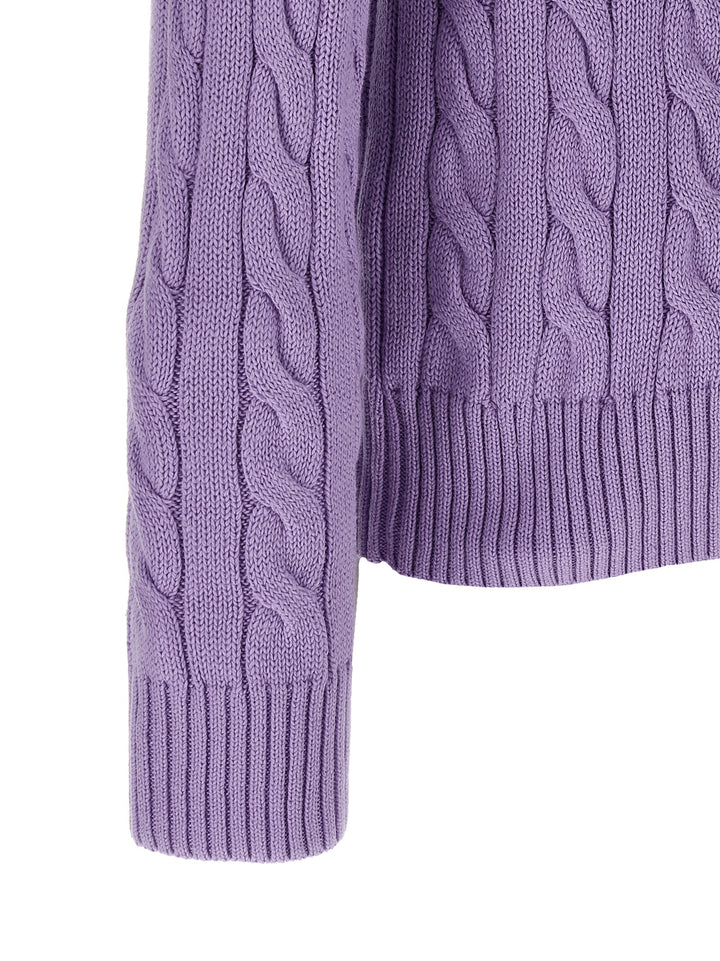 Polo Ralph Lauren Cotton Braided Sweater Sweaters and Cardigans - Purple | 414dfef1497d194dc41fc6406520f054869a3072