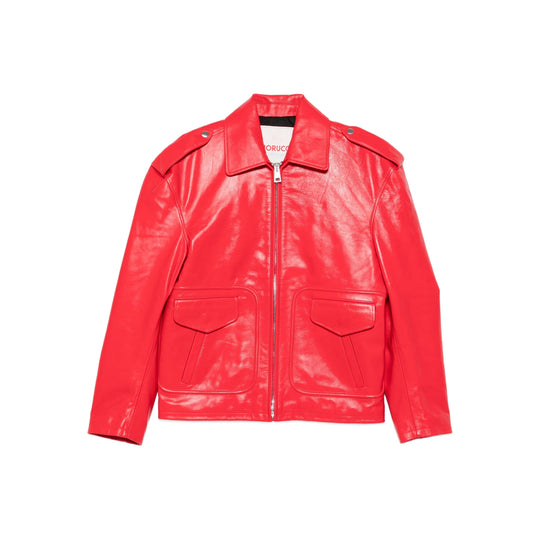 Leather Outerwears Red