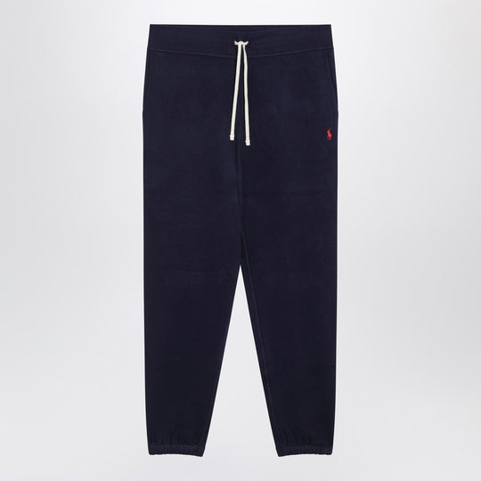 Navy Blue Cotton-Blend Jogging Pants