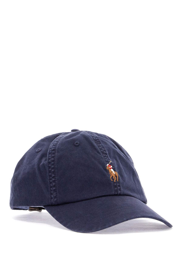 Dark Blue Cotton Cap With Curved Brim