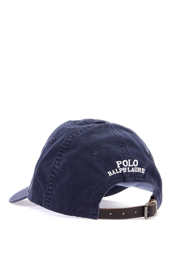 Dark Blue Cotton Cap With Curved Brim