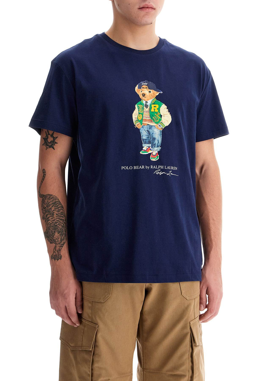 Classic Fit T Shirt With Polo Bear Print