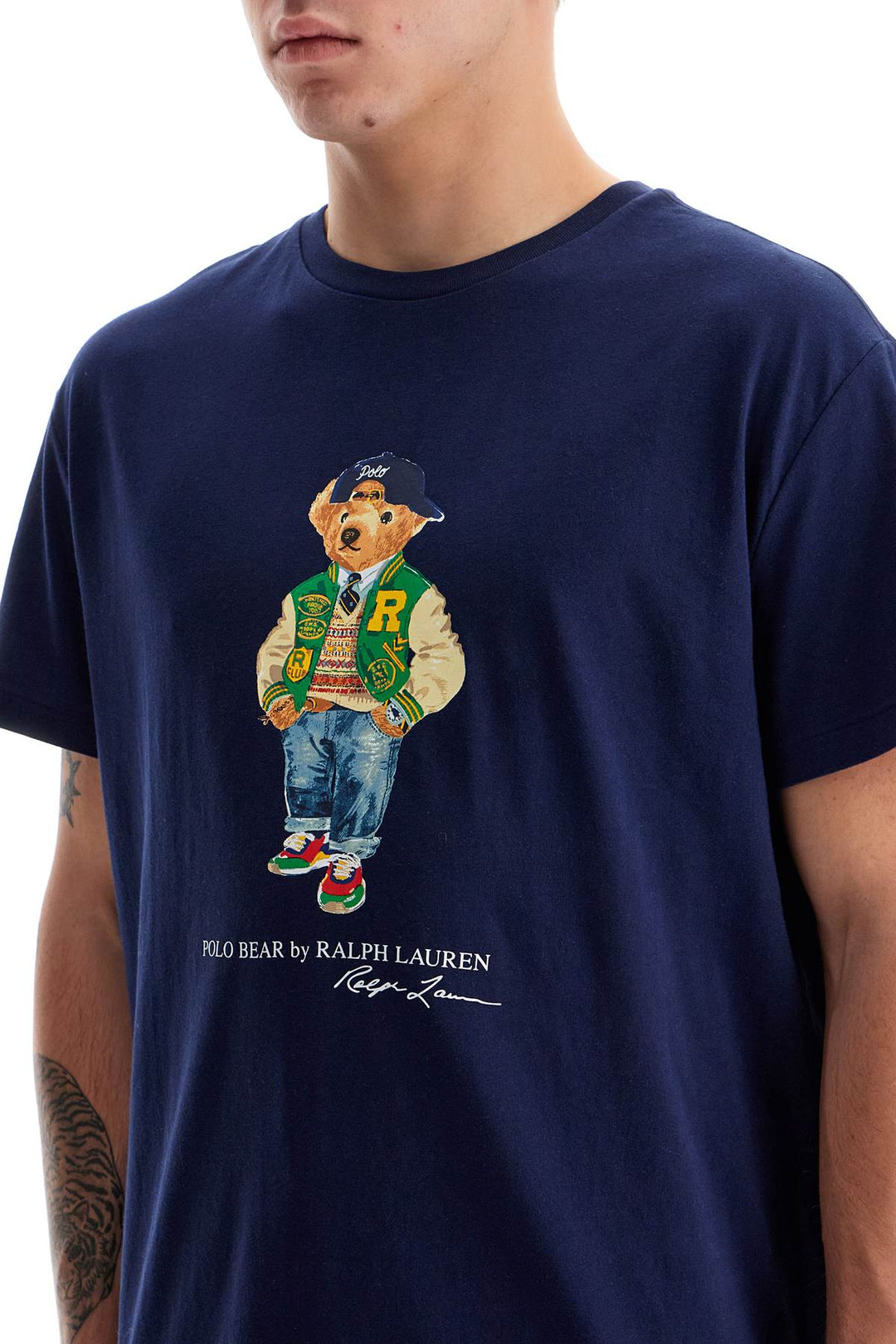 Classic Fit T Shirt With Polo Bear Print