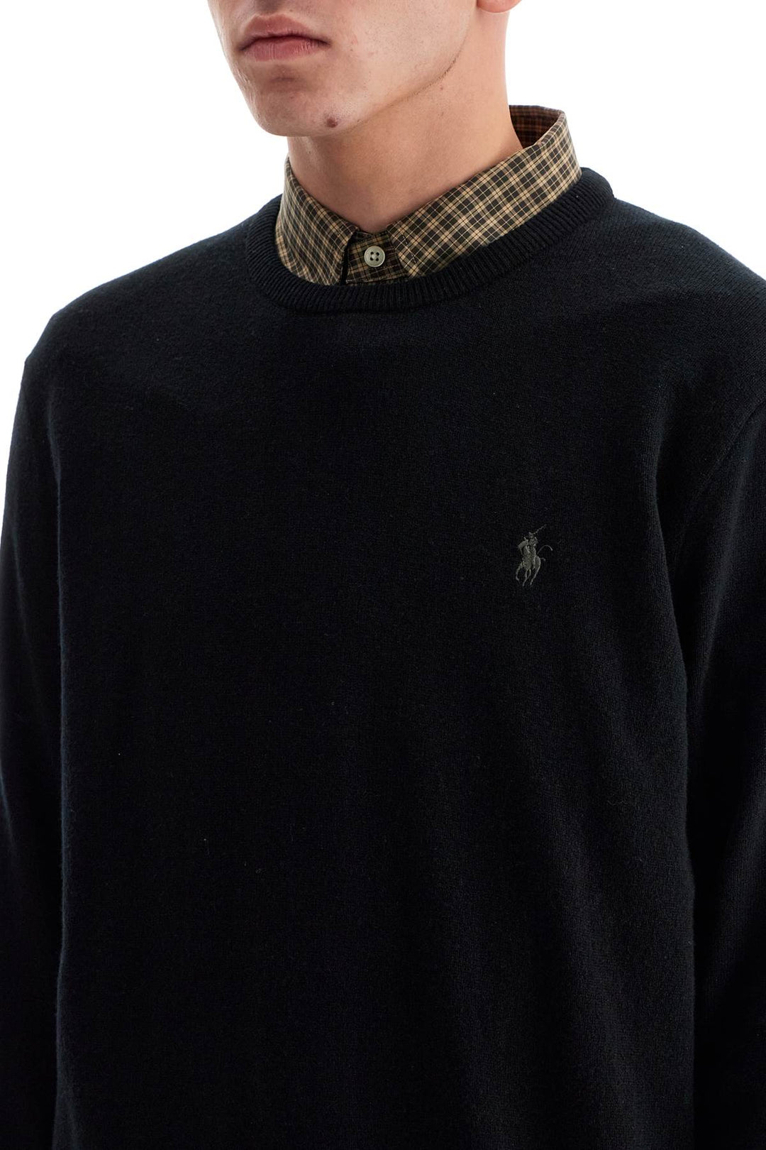 Wool Pullover With Pony Embroidery