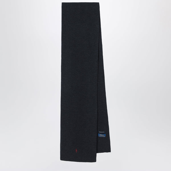 Dark Gray Wool Scarf With Pony