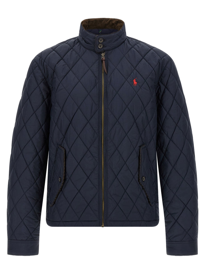 Polo Ralph Lauren Logo Embroidery Jacket Puffer Jackets - Blue | f44b5282f298331d74239258a0a784f28ec613d6