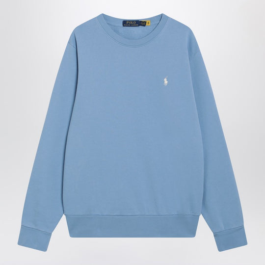 Light Blue Cotton Crew-Neck Sweatshirt
