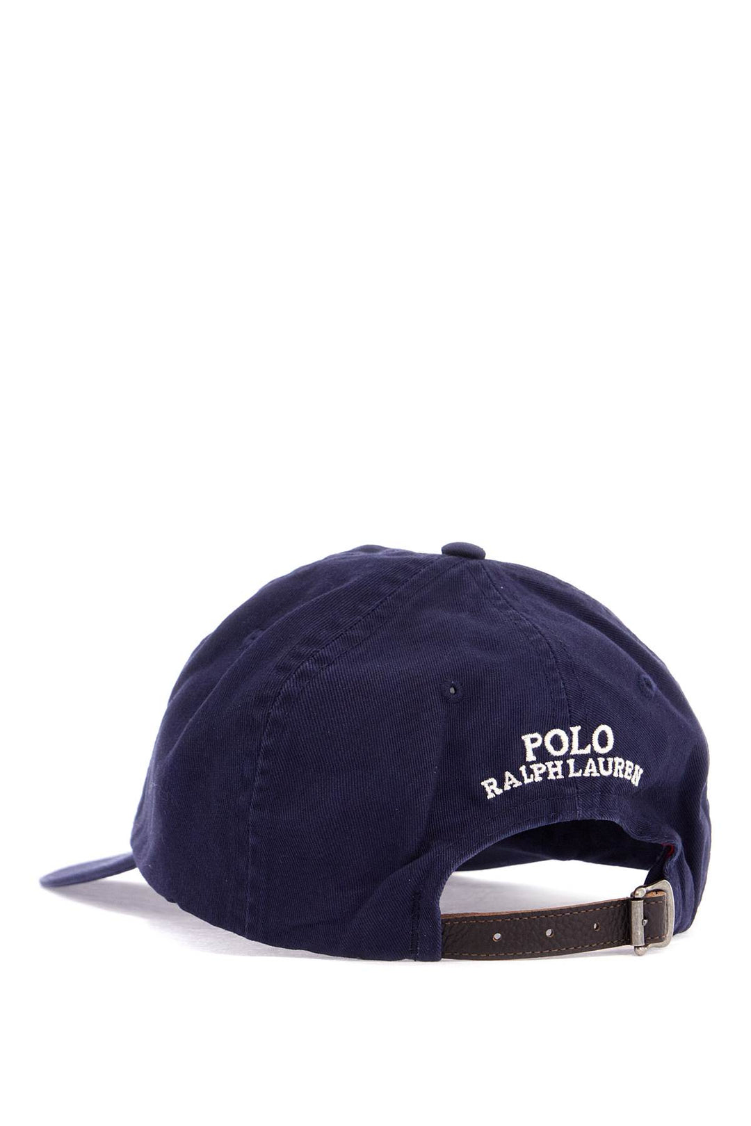 Navy Blue Cotton Hat With Bear Embroidery