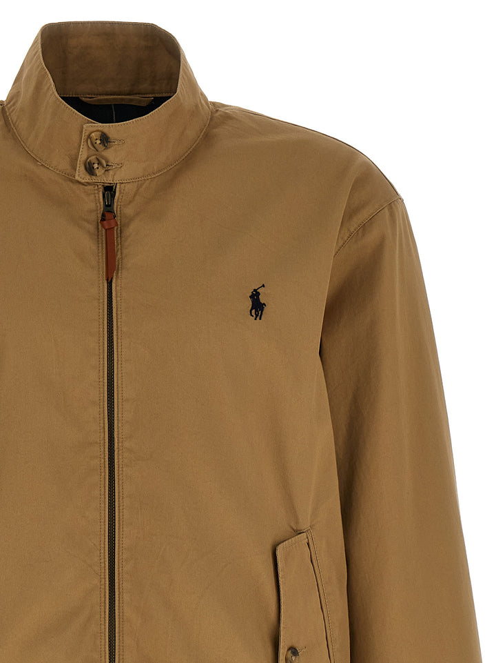 Polo Ralph Lauren Logo Embroidery Bomber Jacket Puffer Jackets - Beige | 8a8d2e7228fc8555f089b28c8cc9bf86f8aca909