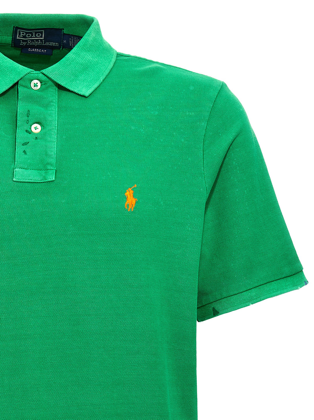 Logo Embroidery  Shirt Polo Green