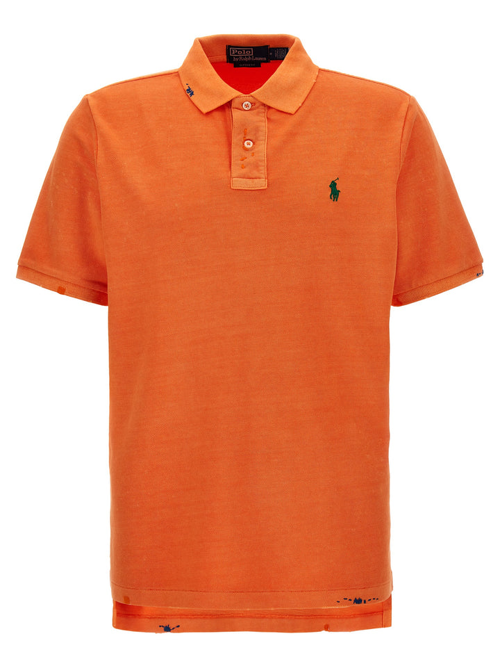 Logo Embroidery  Shirt Polo Orange