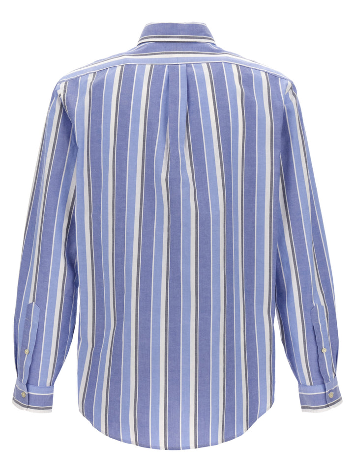 Logo Embroidery Striped Shirt Shirt, Blouse Multicolor