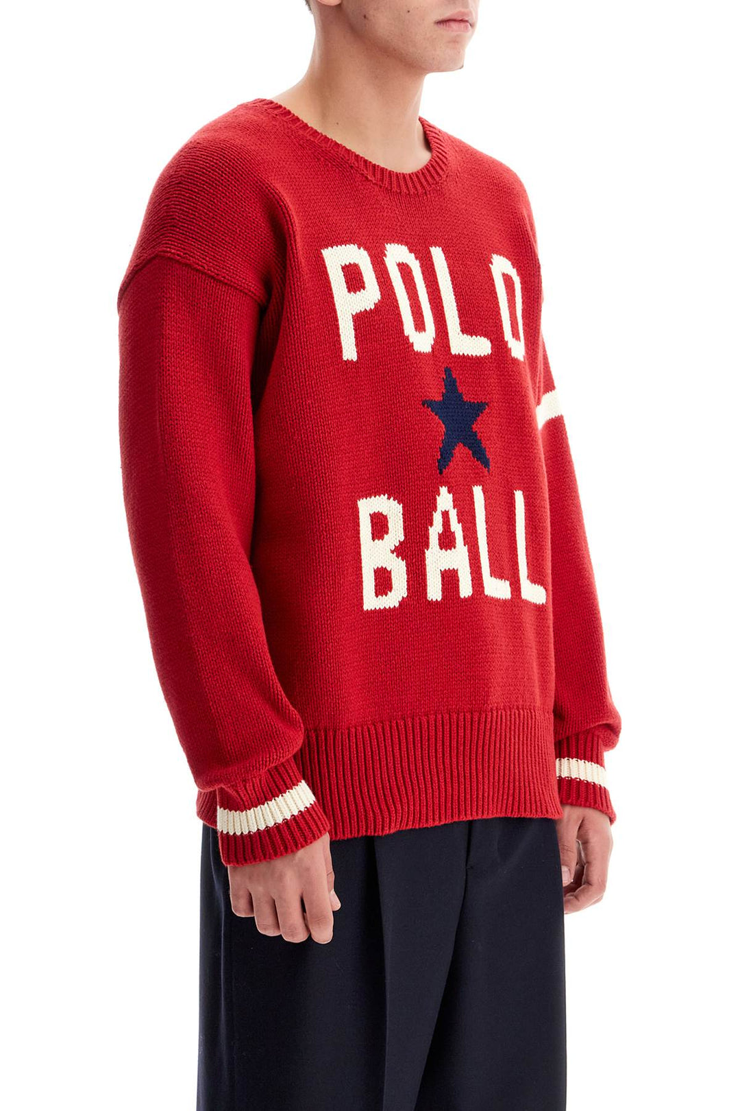 Pullover Con Intarsio Polo Ball