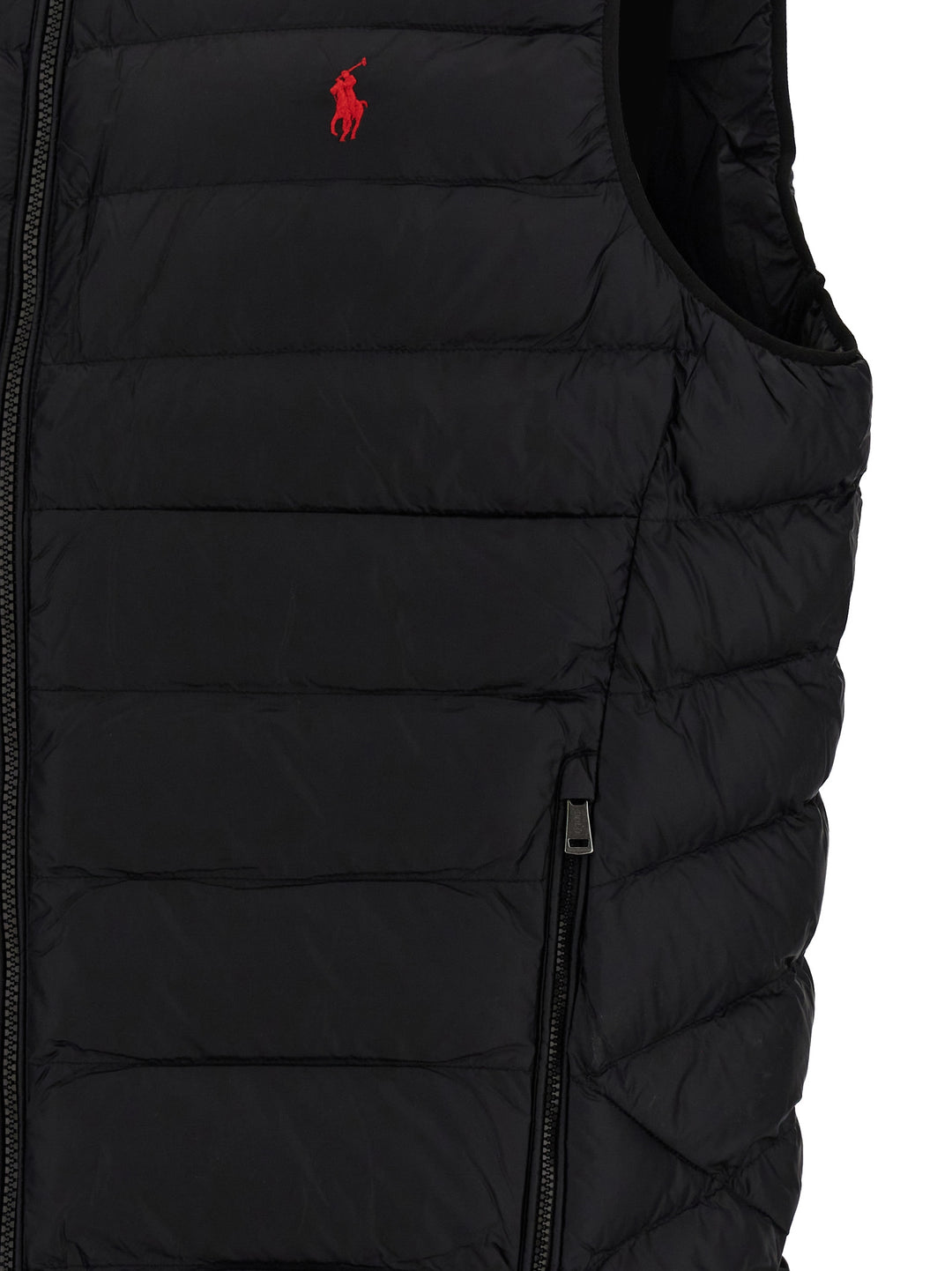 Logo Embroidery Vest Gilet Black