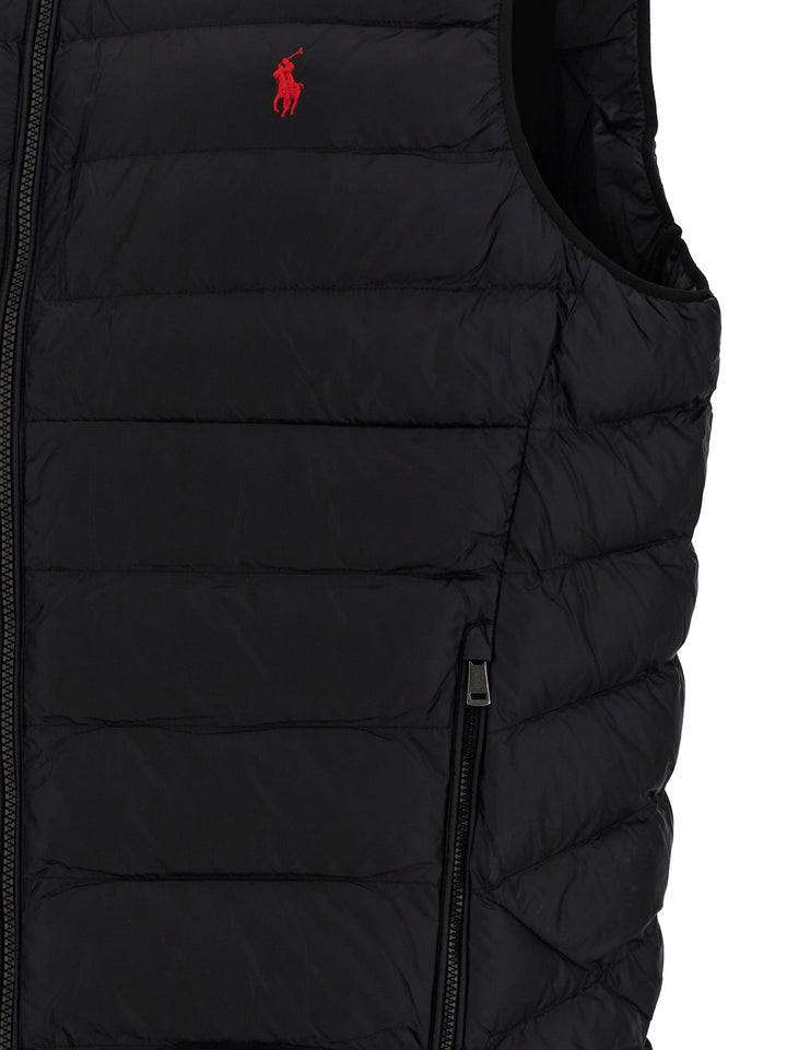 Logo Embroidery Vest Gilet Black