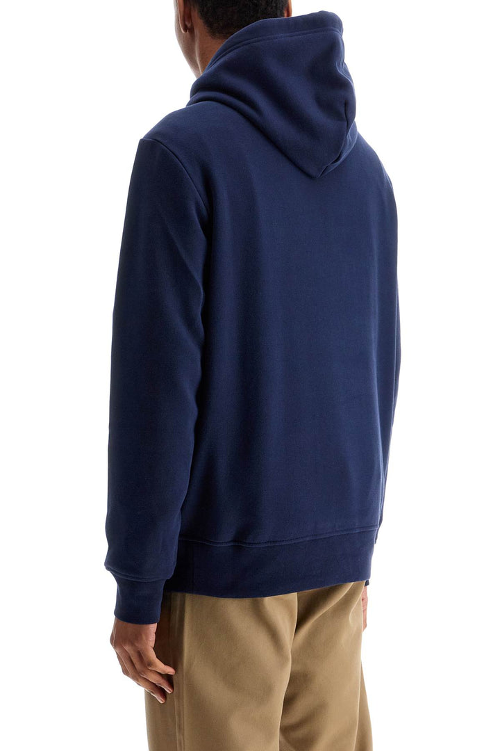 Blue Cotton And Polyester Hoodie With Embroidered Logo