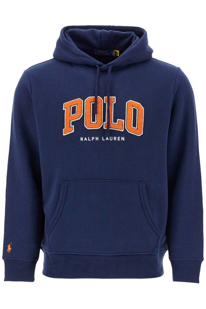 Blue Cotton And Polyester Hoodie With Embroidered Logo