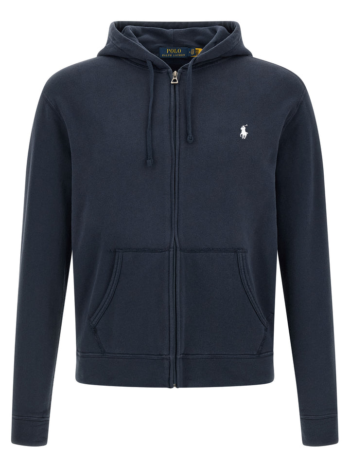 Polo Ralph Lauren Loopback Cotton Hoodie Sweatshirt - Blue | 623027e640ad0bf864c678b87d5a20cbecee4f9a