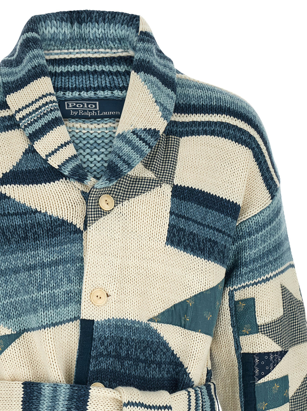 Polo Ralph Lauren Patchwork Cardigan Sweaters and Cardigans - Blue | b93c805d34bca4d7109699939d90822fe6d5b83b