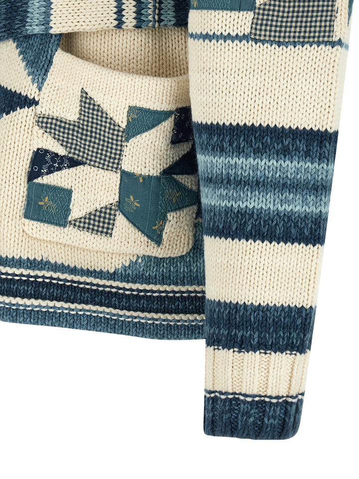 Polo Ralph Lauren Patchwork Cardigan Sweaters and Cardigans - Blue | 4d2e0a2bc420839ffd6db2f413077d12178b3d8c