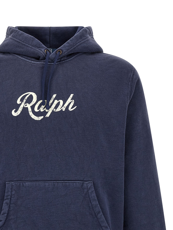 Polo Ralph Lauren Vintage Print Hoodie Sweatshirt - Blue | f50b081ec048d859f8a9631ecd4ae8d3745cc64b