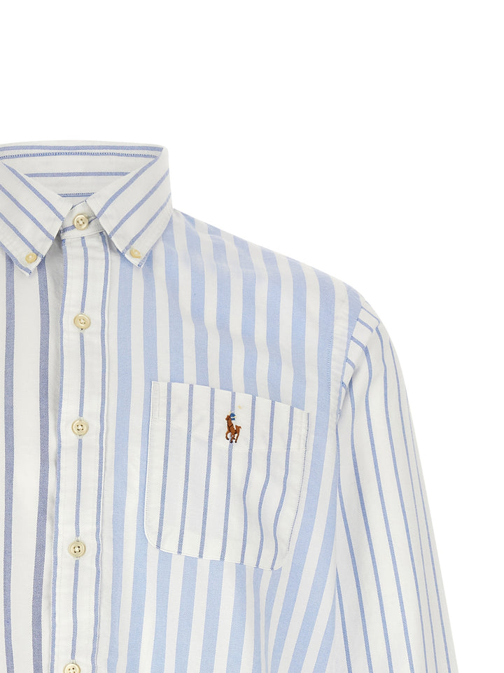 Polo Ralph Lauren Oxford Patchwork Shirt Shirt and Blouse - Light Blue | 1a8c822bf2c4cca17a714d53502ccc4190d03ae6