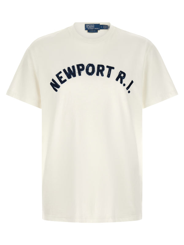 Aged Effect Patch T-Shirt Blue