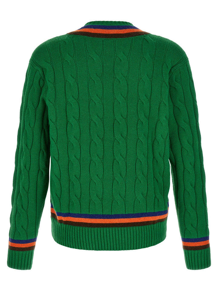 Polo Ralph Lauren V-Knit With Cable Pattern Sweaters and Cardigans - Green | fb888b2aaf01aa4937e80a55e979995b9458fdf5
