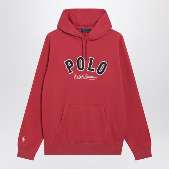 Red Hoodie With Embroidered Logo