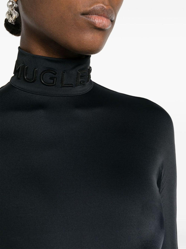 High-neck bodysuit with logo