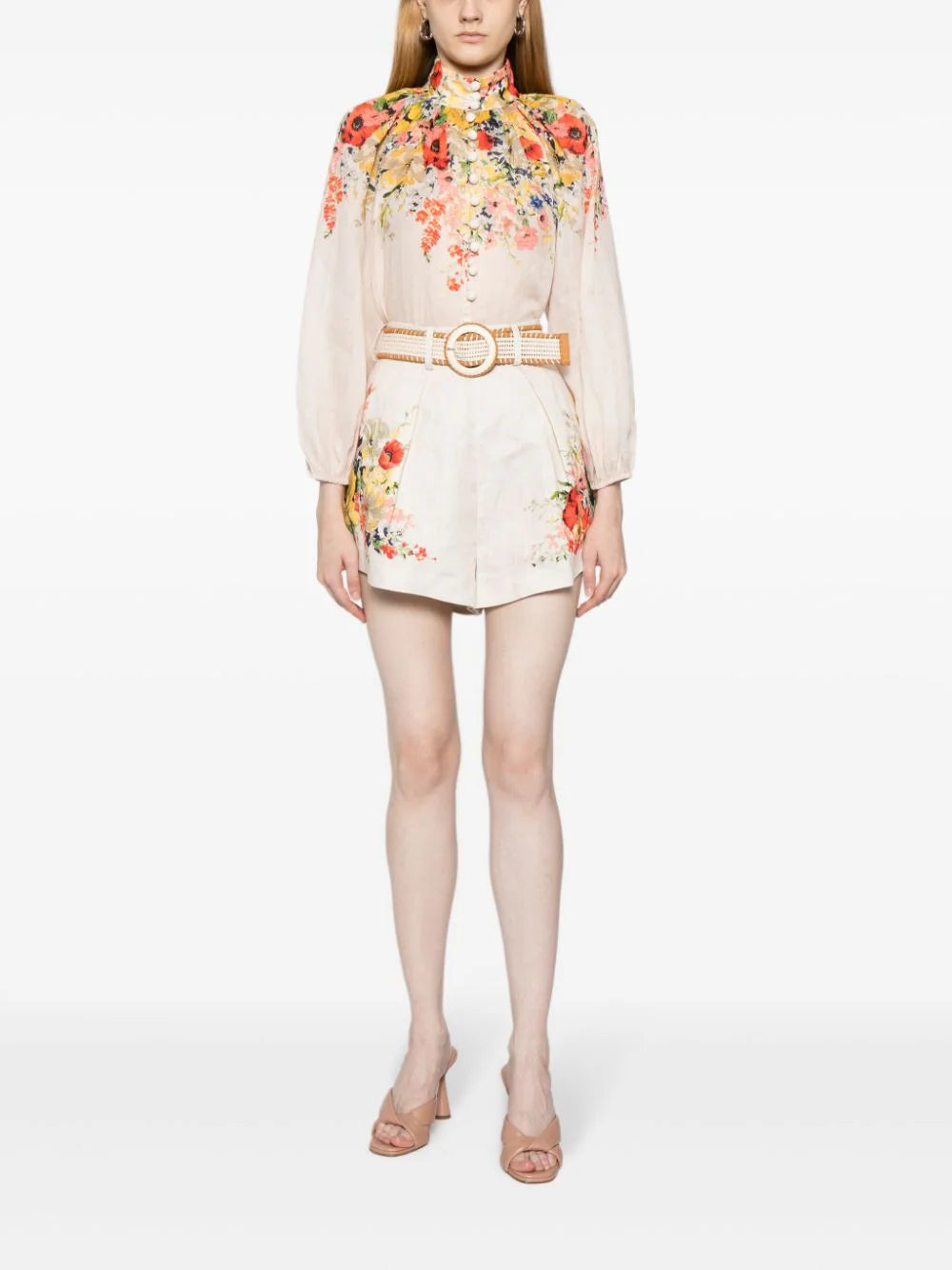 Alight linen shorts with floral print