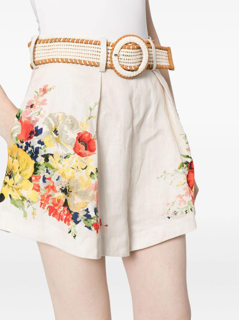 Alight linen shorts with floral print