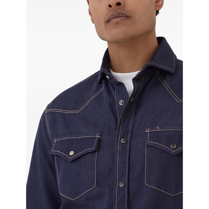 Brunello Cucinelli Shirts - Blue | 9b3b96e058a3d186f07802bbb0f8948d47d179fc