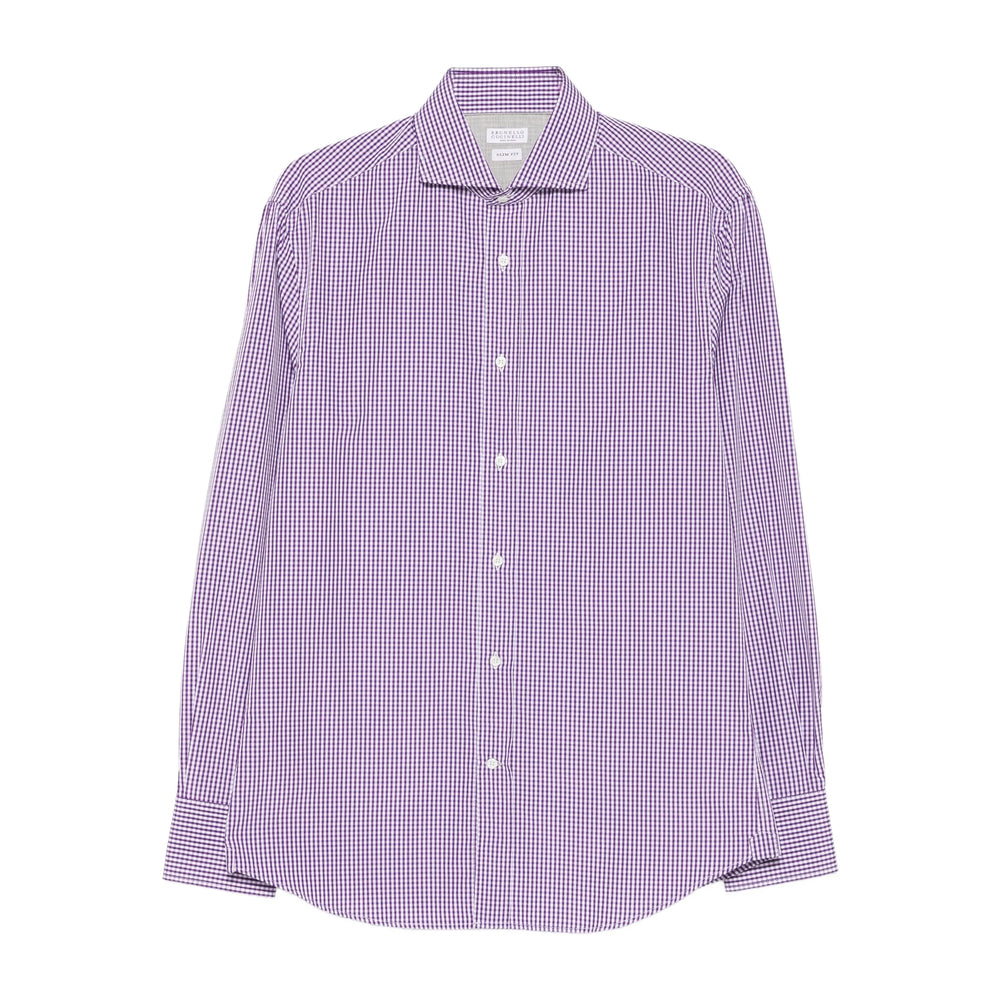Brunello Cucinelli Shirts - Purple, White | 58675170b3c59317a64e4c45da69f1b0c083f92a
