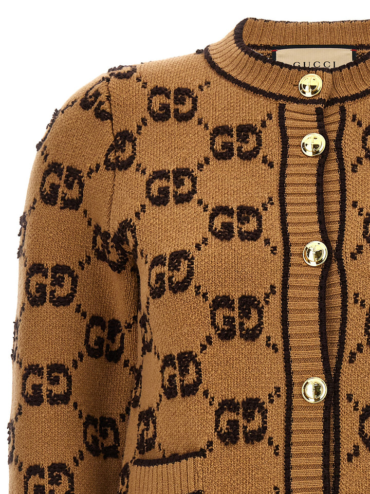 Gucci Gg Tweed Bouclè Cardigan Sweaters and Cardigans - Beige | bfdded0a0ef6afe57f0d5ad7d69a1fffe3e454ce