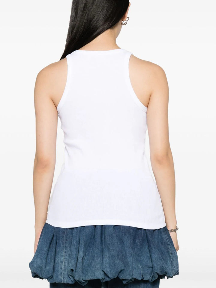 ribbed tank top with shoulder detail