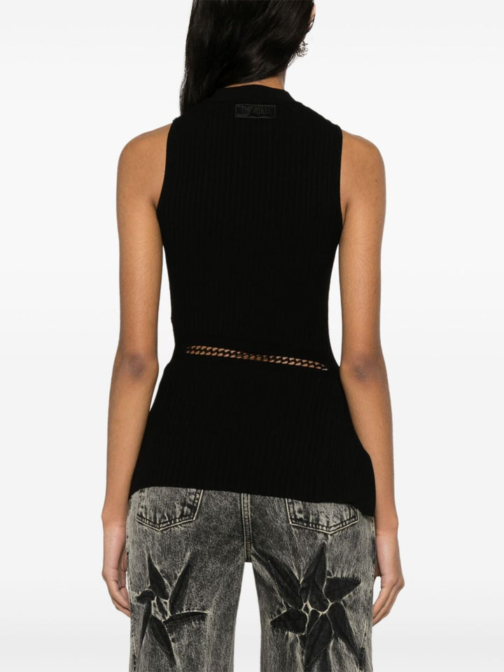 cropped ribbed knit tank top