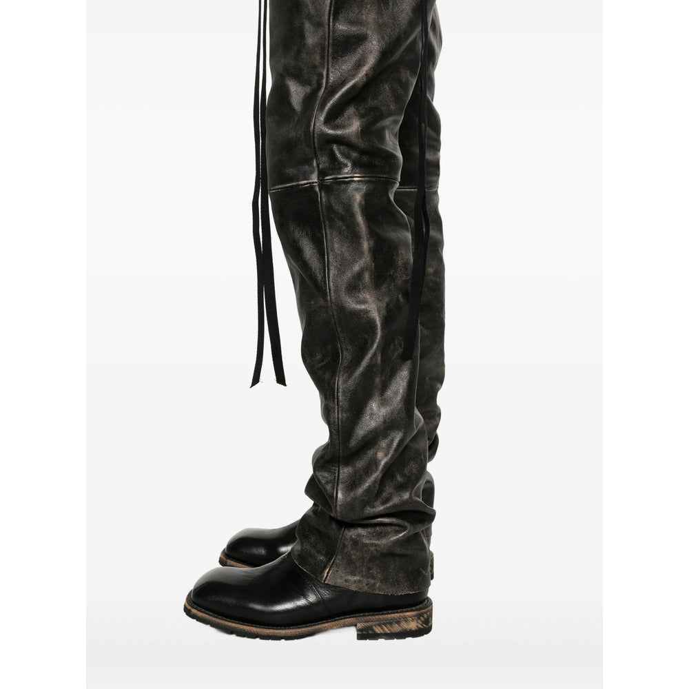 Ann Demeulemeester Leather Pants - Gray | 16cc37fe33d4599ed81a23a1d25ef057c1a82a18