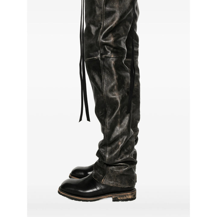 Ann Demeulemeester Leather Pants - Gray | 16cc37fe33d4599ed81a23a1d25ef057c1a82a18