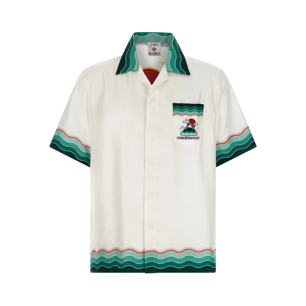 Casablanca Shirts - White, Green | 92d93f10ee0d1c3af1626e2f42c33095052acf2e