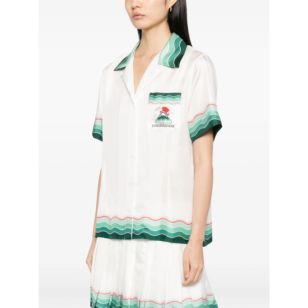 Casablanca Shirts - White, Green | e10c2003591cf07b9d5437b602b5ecbc90c6afa7