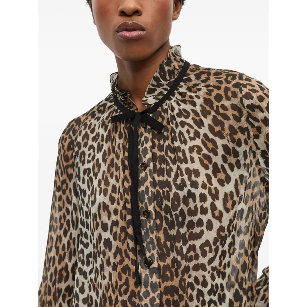 Ganni Shirts - Neutral, Brown | 6ac0396118e0fcf79e55b9280f95b30381f3f46b