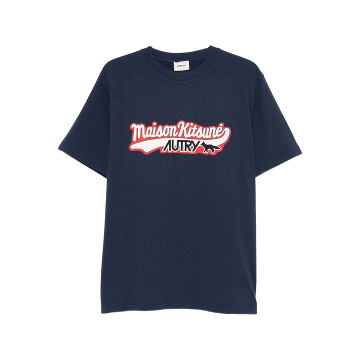 Maison Kitsune X Autry T Shirts - Blue | 6b6f15e384676ddd0e8ec5dca749594e53c3abe2