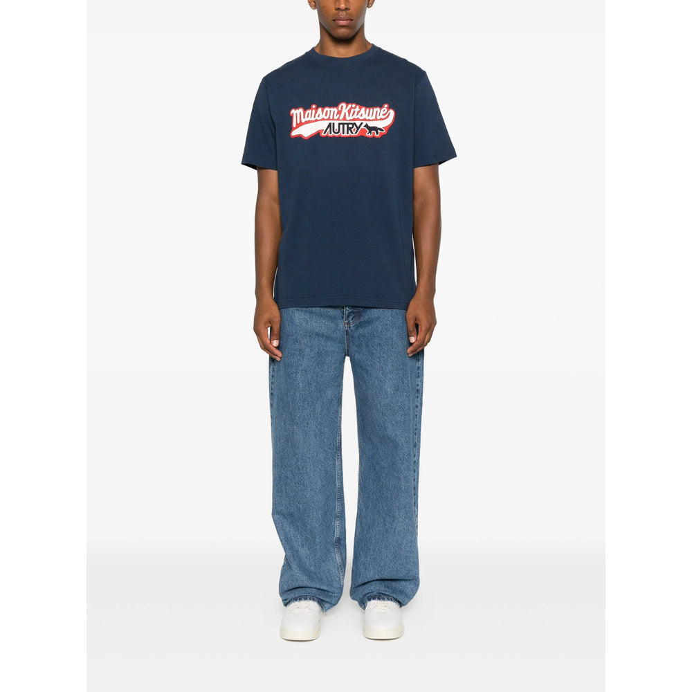 Maison Kitsune X Autry T Shirts - Blue | d873b88d99a6e3a0ee17ad8a20fc19cd8d53c777