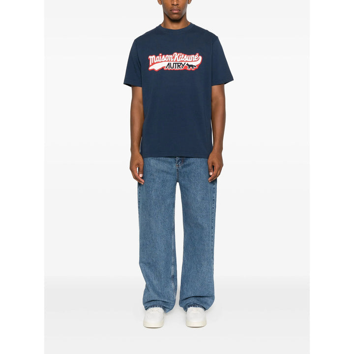 Maison Kitsune X Autry T Shirts - Blue | d873b88d99a6e3a0ee17ad8a20fc19cd8d53c777